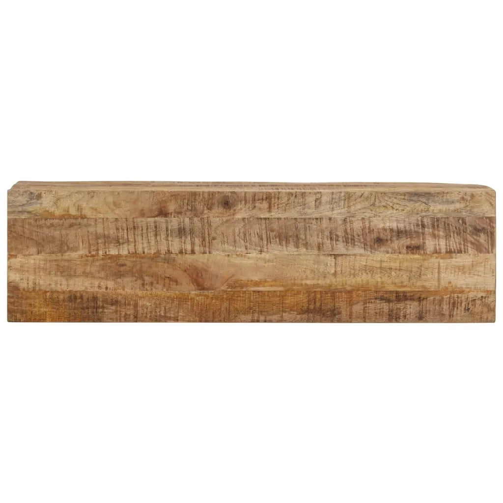 Tavolo Consolle 110x30x75cm Legno Massello Mango Grezzo e Ferro