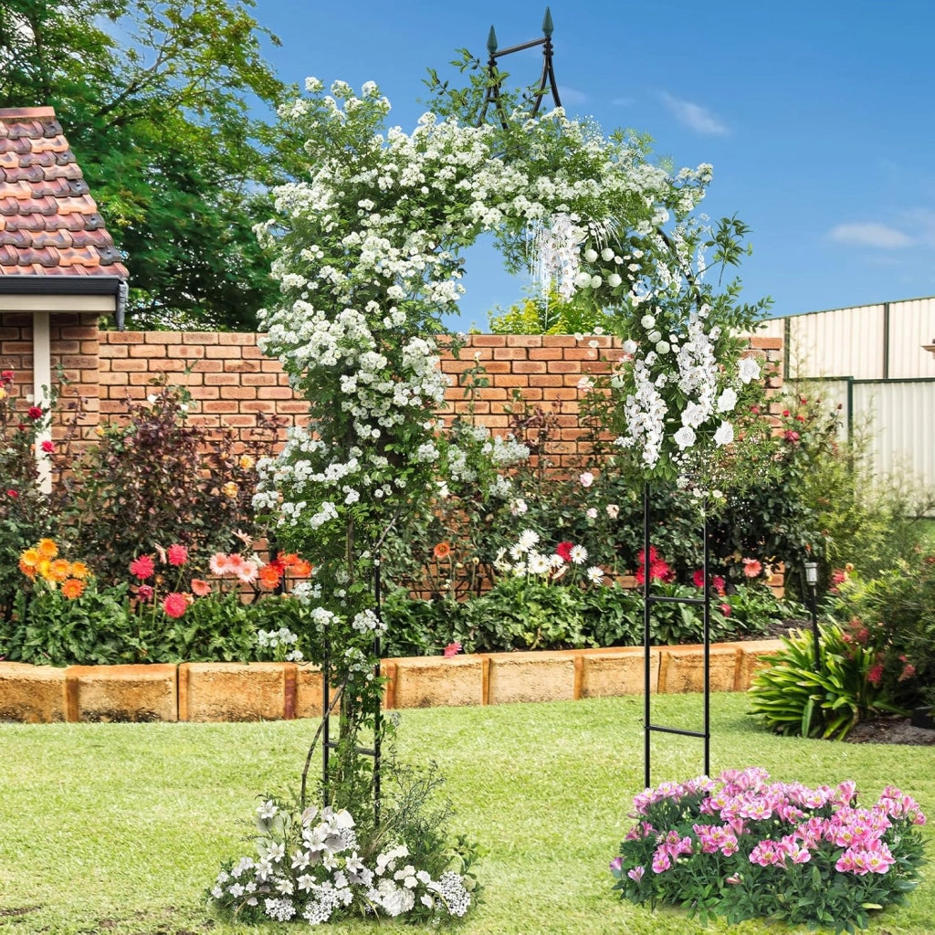 Arco da Giardino in Metallo Decorativo, Pergolato da Esterno per Piante Rampicanti, Arco da Giardino per Prato, Cerimonia di Matrimonio e Decorazioni per Feste
