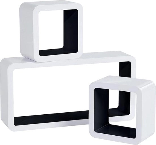 Set di pareti da appendere in MDF composto da 3 pannelli, pannelli da parete oscillanti per decorazione, bianco+nero