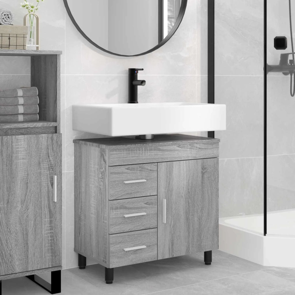 Mobiletto da Bagno | Armadio da bagno Sonoma grigio 60 x 35 x 60 cm