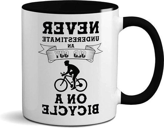 Tazza Ceramica Resistente con Maniglia in Ceramica - Regalo di Natale per Ciclisti - Sicura in Lavastoviglie e Microonde