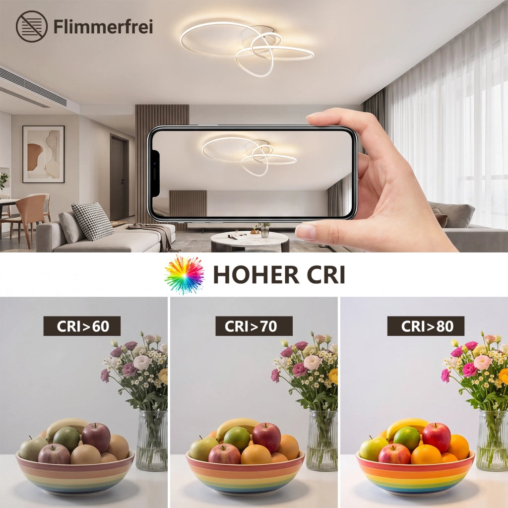 ZMH Lampada da Soffitto LED 30W Dimmabile Bianca per Camera Soggiorno