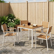 Tavolo da cena da giardino Naturale e Bianco 60 x 60,5 x 75 cm 901305