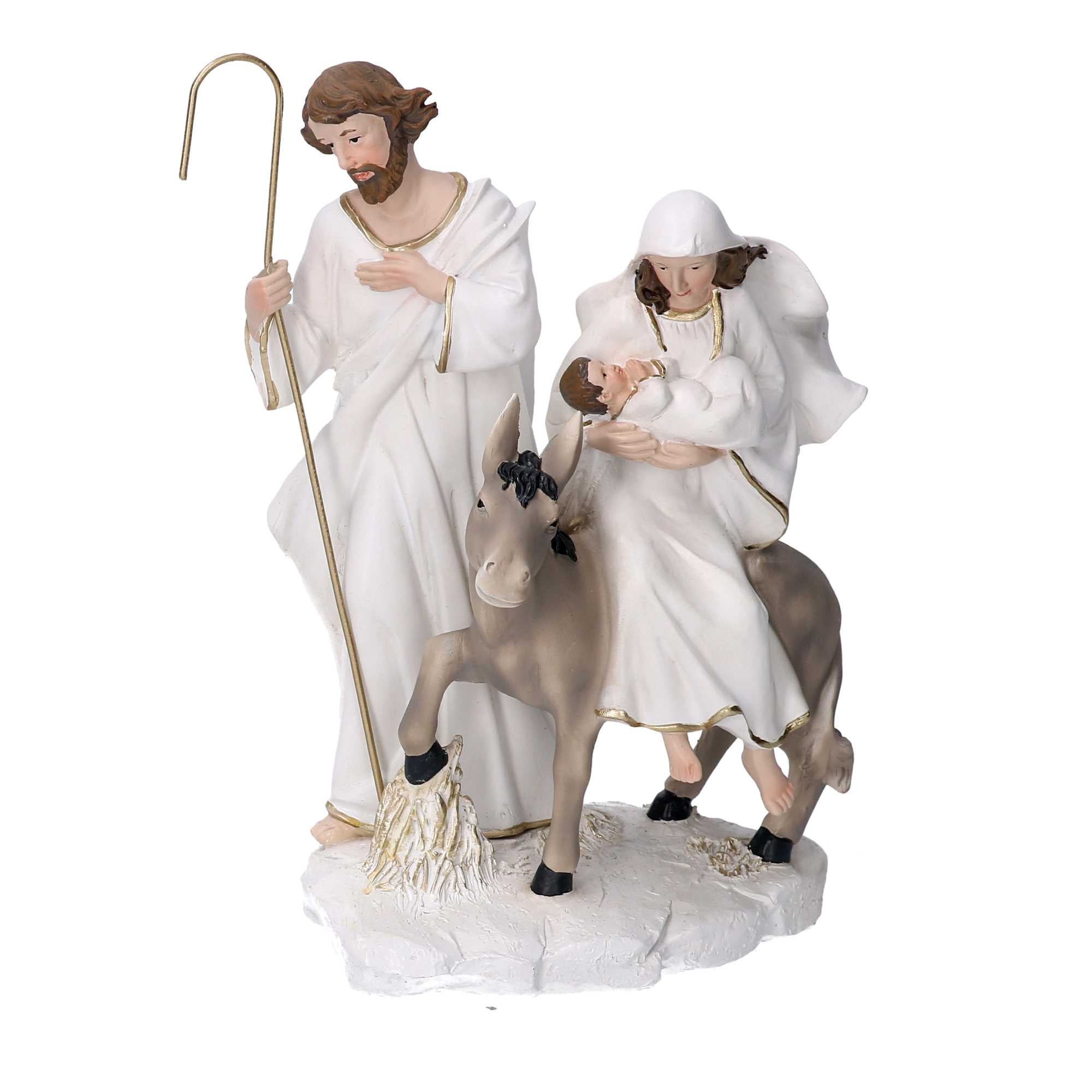 Natività resina bianco cm 12x12xh21