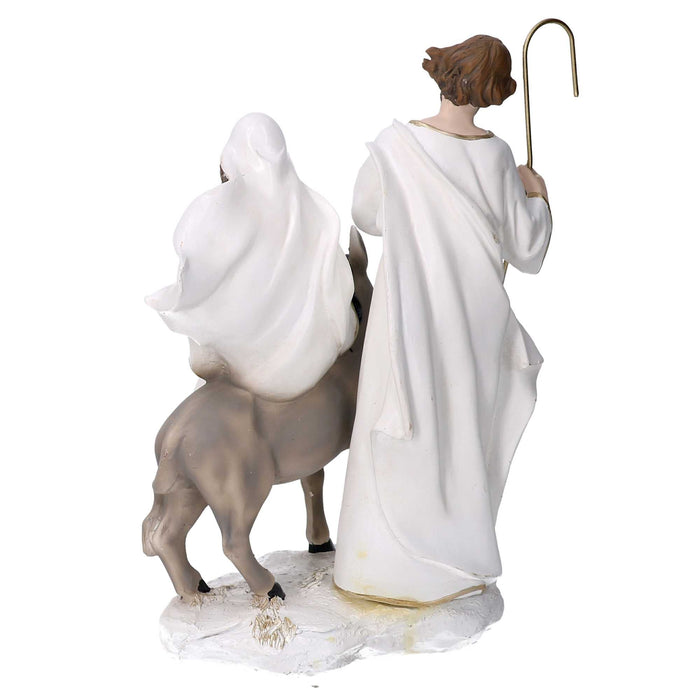 Natività resina bianco cm 12x12xh21