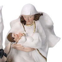 Natività resina bianco cm 12x12xh21