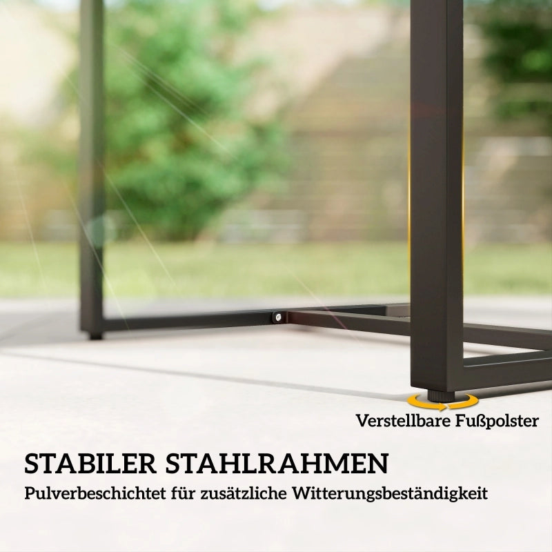 SET Salotto da esterno per 2 con 2 poltrone e tavolino, grigio scuro