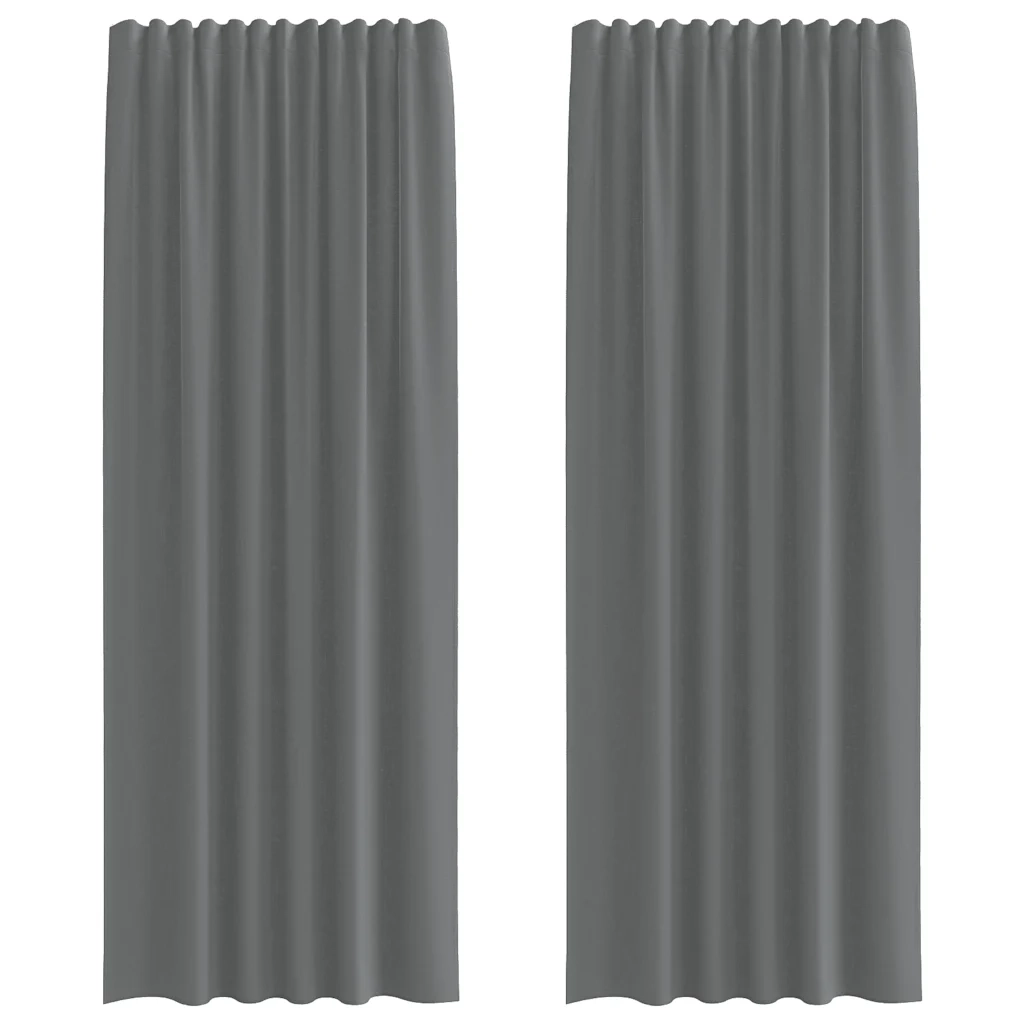 Tende in Voile con Tasche per Aste 2 pz Grigio Scuro 4102185