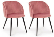 Set 2 Sedie 53x57x81,5h cm Queen Velvet Blush