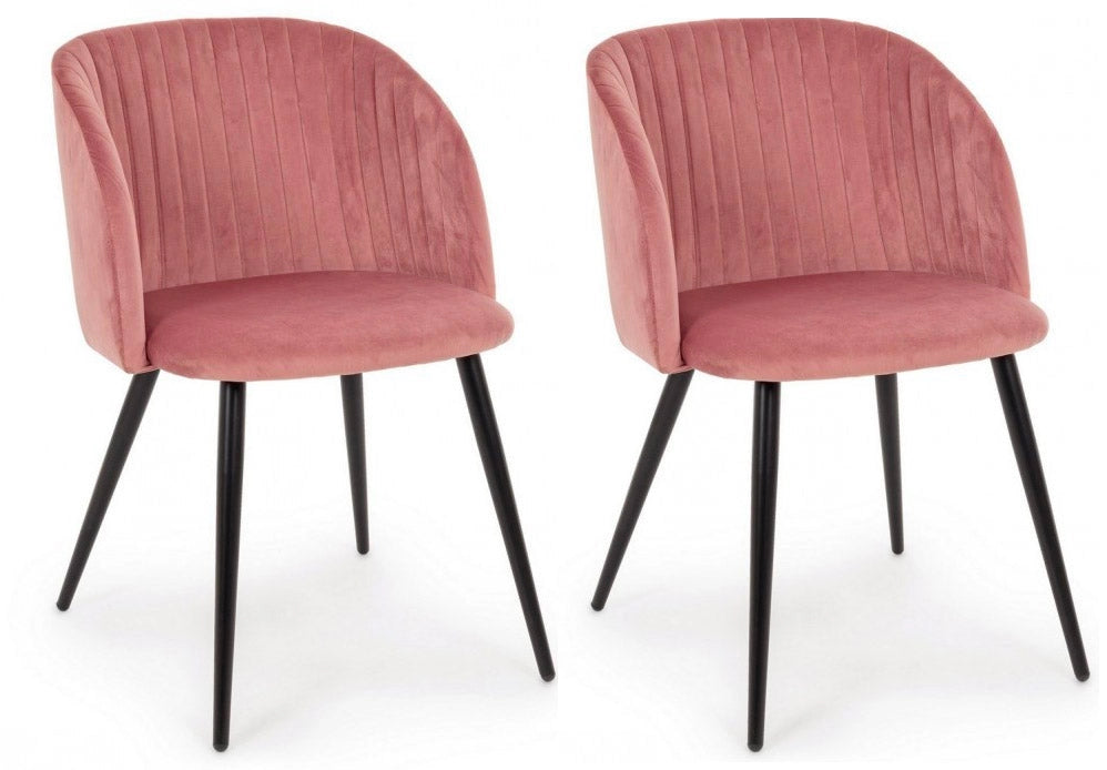 Set 2 Sedie 53x57x81,5h cm Queen Velvet Blush