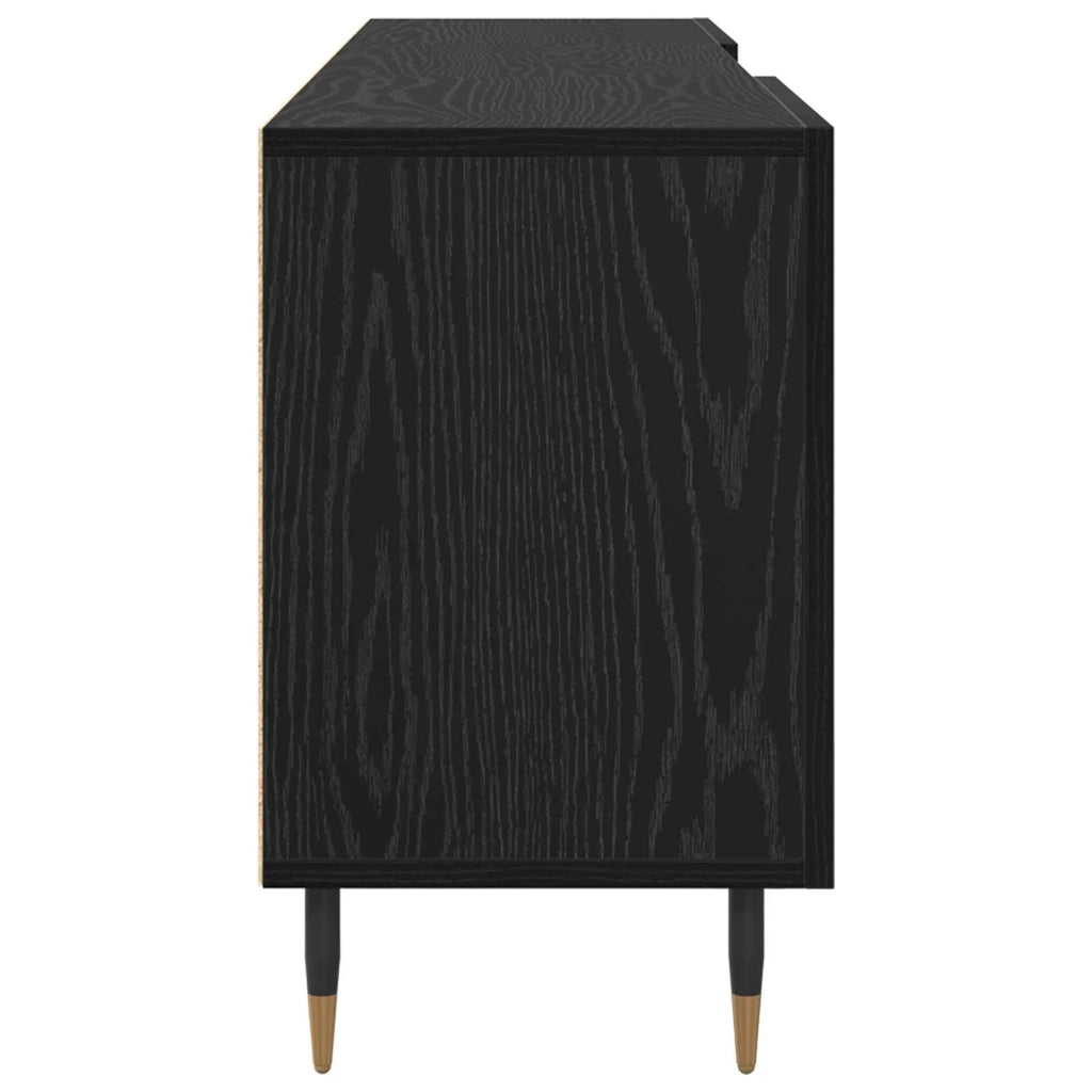Mobile TV Rovere nero 150 x 30 x 50 cm Legno multistrato 879594