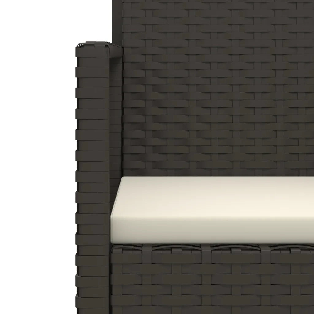 Set Salotto da Esterno 4 pz con Cuscini in Polyrattan Nero 319194