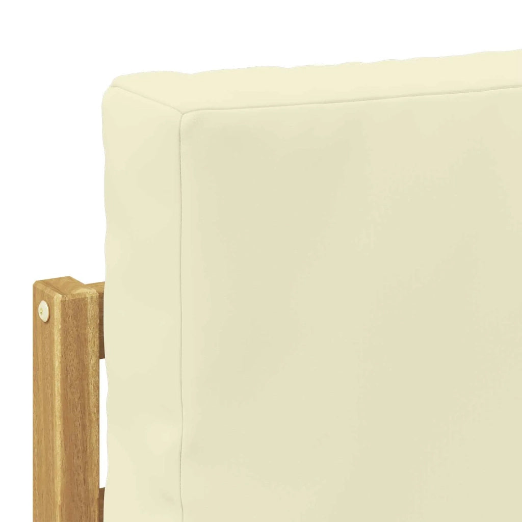 2 Pezzo Set di divani da esterno-Sofa da giardino Poliestere Bianco e Crema 704970