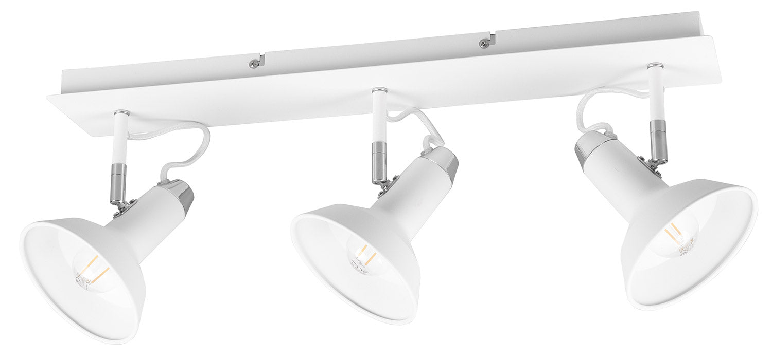 Plafoniera da Interno Attacco E14 in Metallo Bianco Opaco