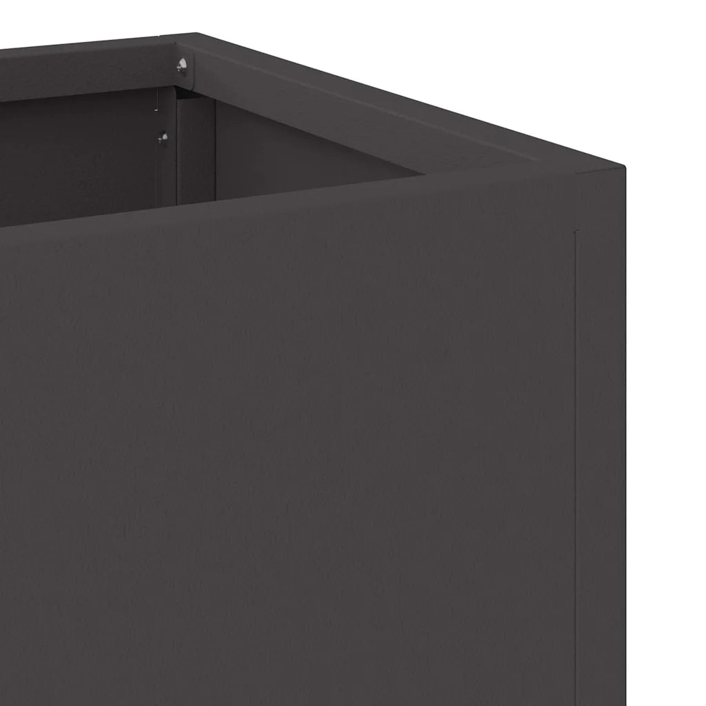 Vaso da giardino-Fioriera Esterno-Contenitore per Piante Rialzato Nero 100 x 26 x 82 cm Acciaio