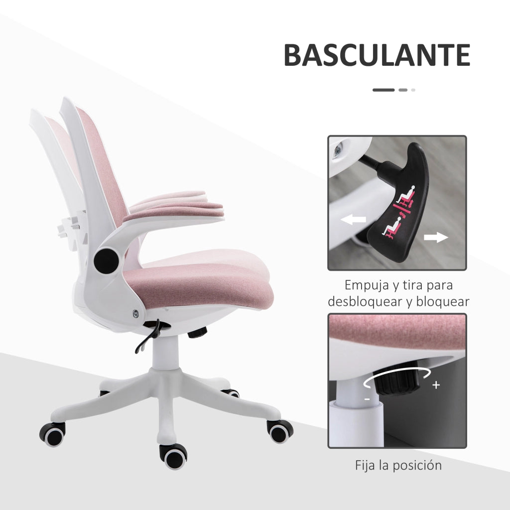 Sedia da ufficio girevole basculante ¨C zephmum ¨C rosa 62.5x60x94-104 cm
