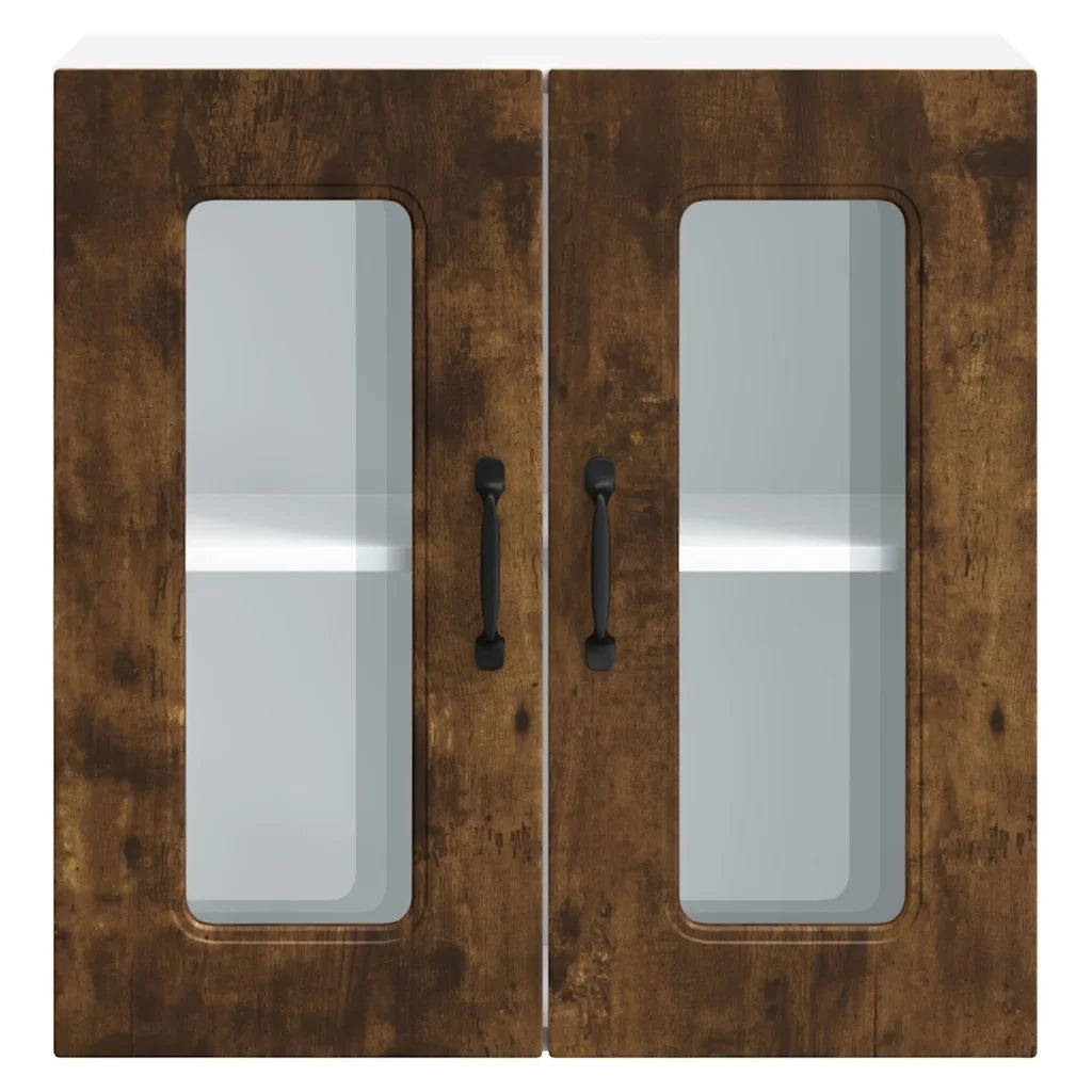 Pensile da Cucina con Porta in Vetro Kalmar Rovere Fumo 853672
