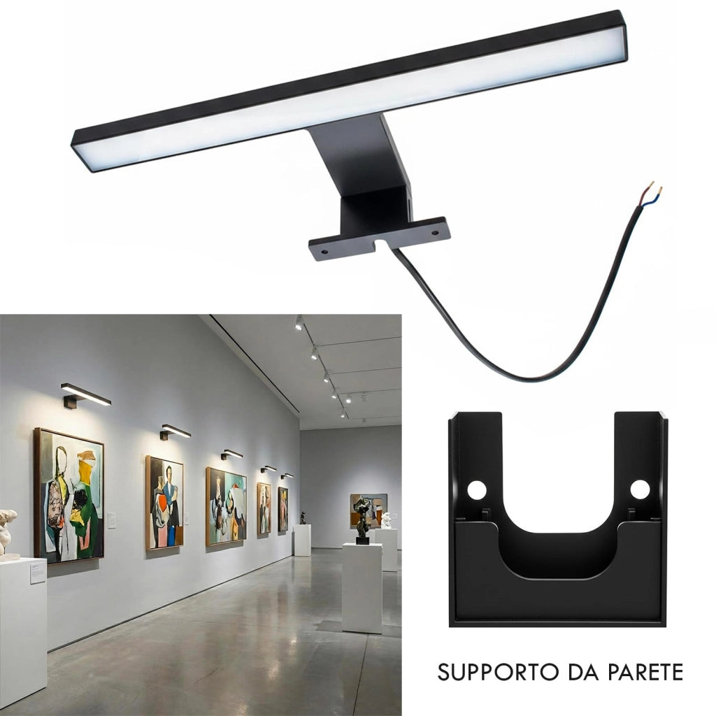 Applique da Specchio Nero IP44 LED 5W CCT 3 Temperature Luce Bagno Specchiera Quadri Lampada Moderna Parete 230V