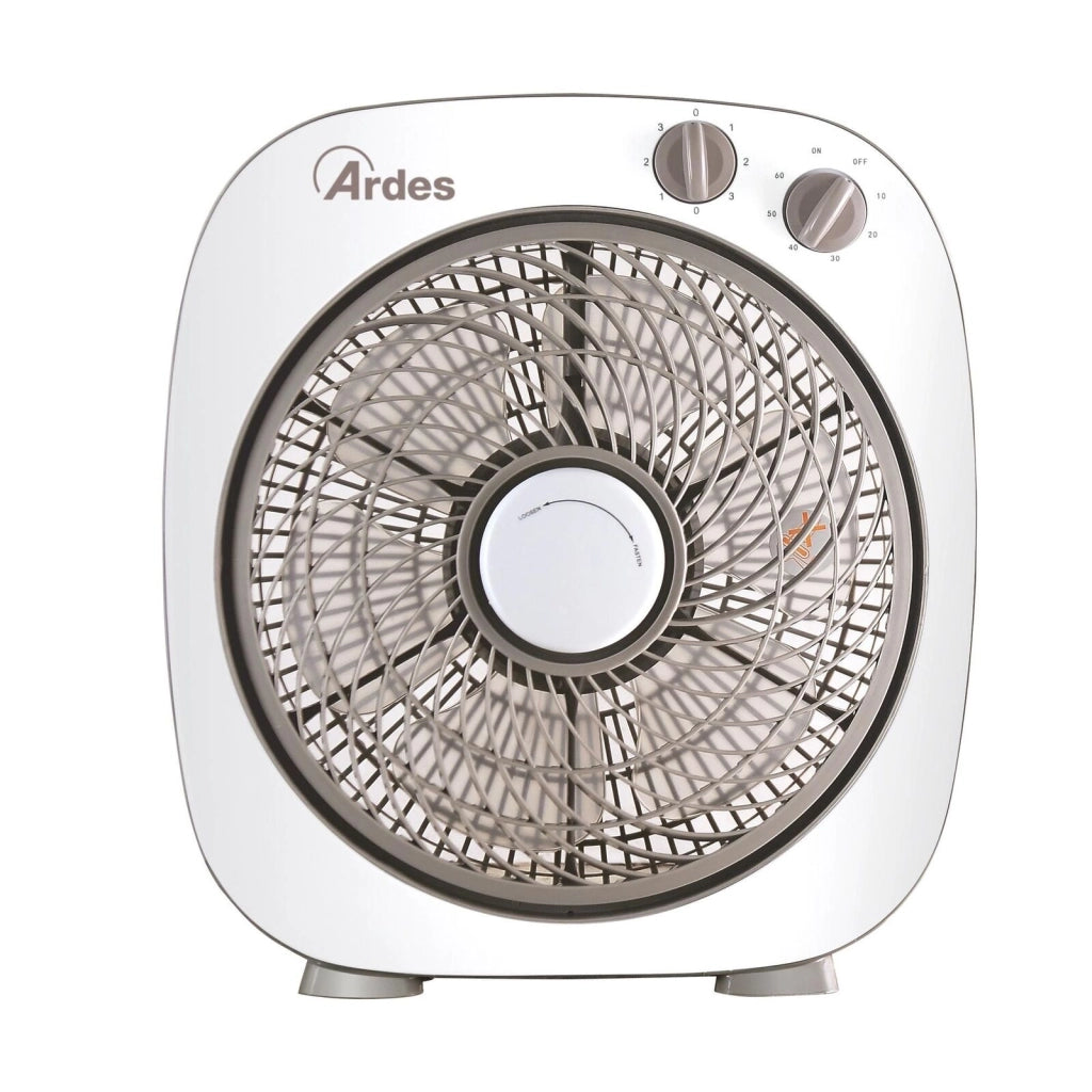 Ardes Floor 26 Ventilatore con 3 Velocita' di Rotazione e Timer Design Rotante in Bianco e Grigio per Comfort Ottimale