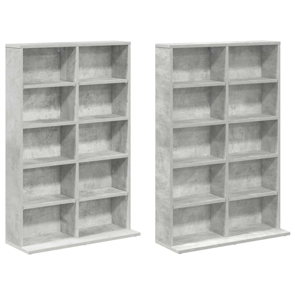 Mobile per CD 2 pz Grigio Cemento 65 x 23,5 x 97,5 cm 8012681