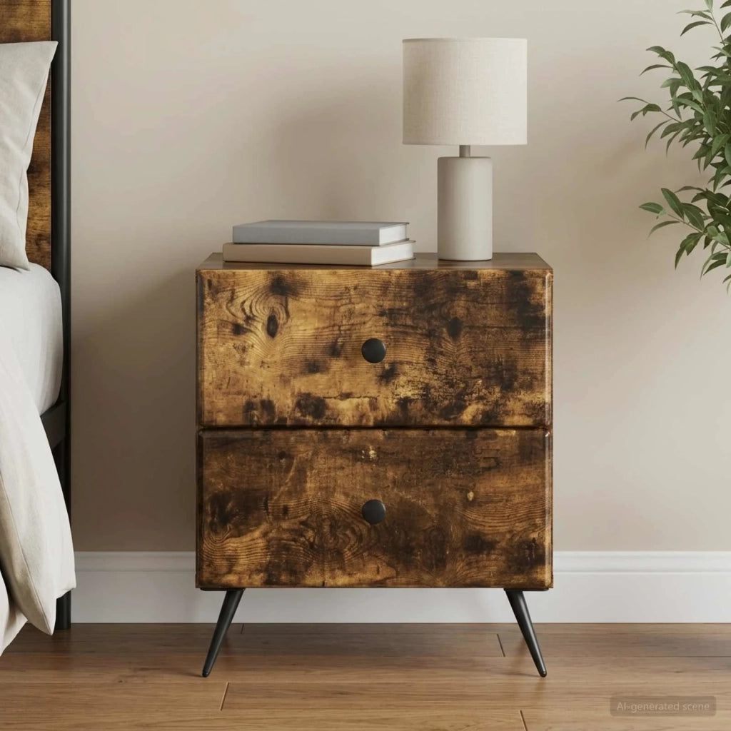 Armadio da Notte Rovere Fumo 43 x 34,5 x 47,5 cm 895455