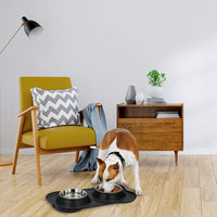 Ciotole per Animali Domestici con Tappetino Antisporco Antirovescio in Plastica