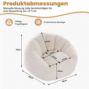 POUF SACCO 45x41x28 cm Poliestere Bianco