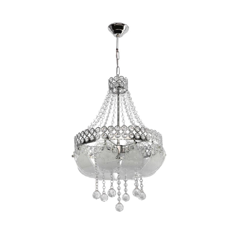 Lampada da soffitto Sare MDL3550 argento vetro decorato e pietre effetto cristallo EFFEZ