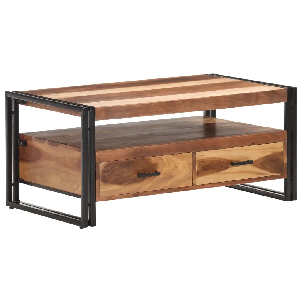 Tavolino 100x55x45cm in Massello Acacia con Finitura Sheesham cod mxl 54934