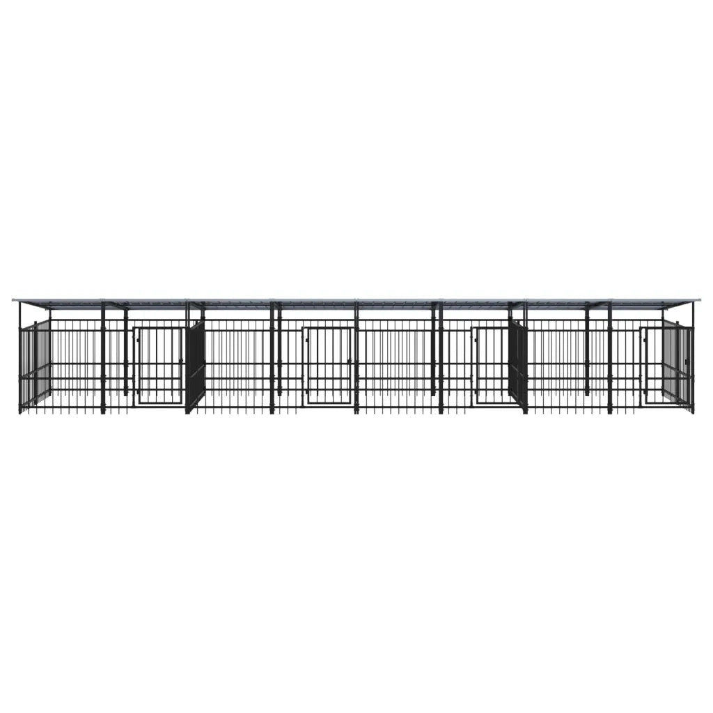 Gabbia per Cani da Esterno con Tetto in Acciaio 15,02 m² 3124670