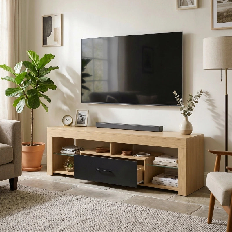 MOBILE TV per TV fino a 65 pollici 140x40 cm Rovere e nero