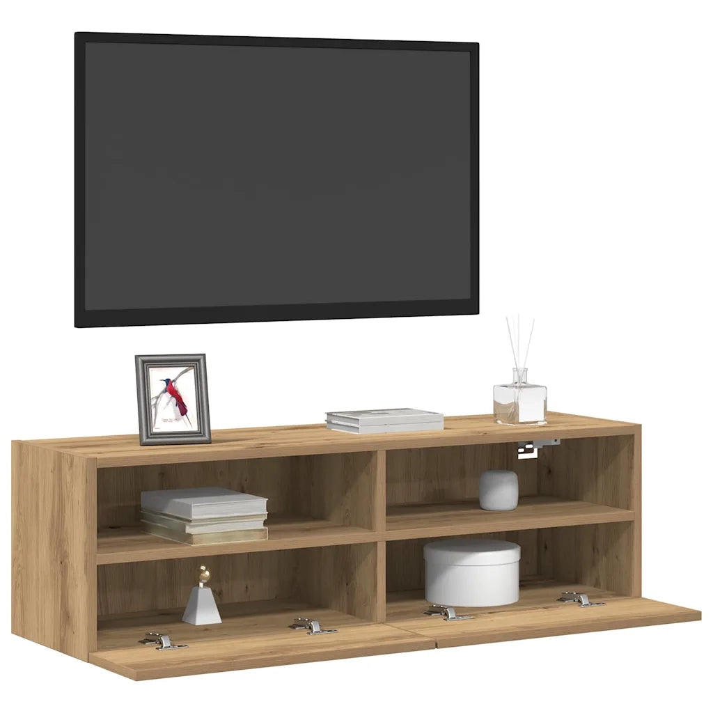 Mobile TV da parete 2 pcs rovere artigianale 100 x 30 x 30 cm 862191