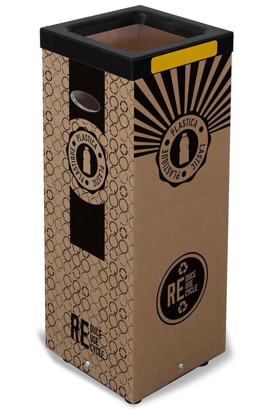 Contenitore per Rifiuti Plastica Cover Superiore in Plastica 39x39x 83,4 cm in Cartone