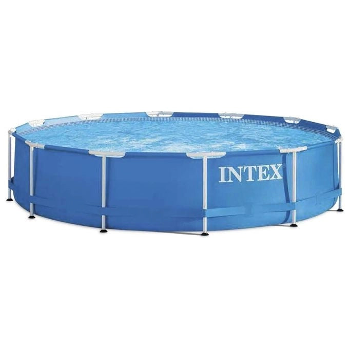 Intex 28212NP Piscina Fuori Terra Metal Frame Rotonda Pompa Filtro 2006 L-h 6503 L Acciaio e PVC Blu 366x76 cm Con Pompa Filtro 366 x 76 cm Blu