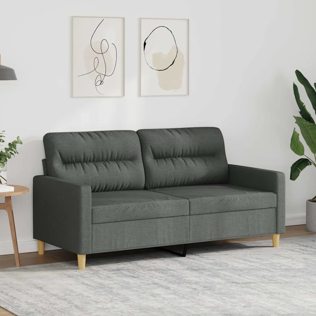 Divano a 2 Posti Grigio Scuro 140 cm in Tessuto 359236