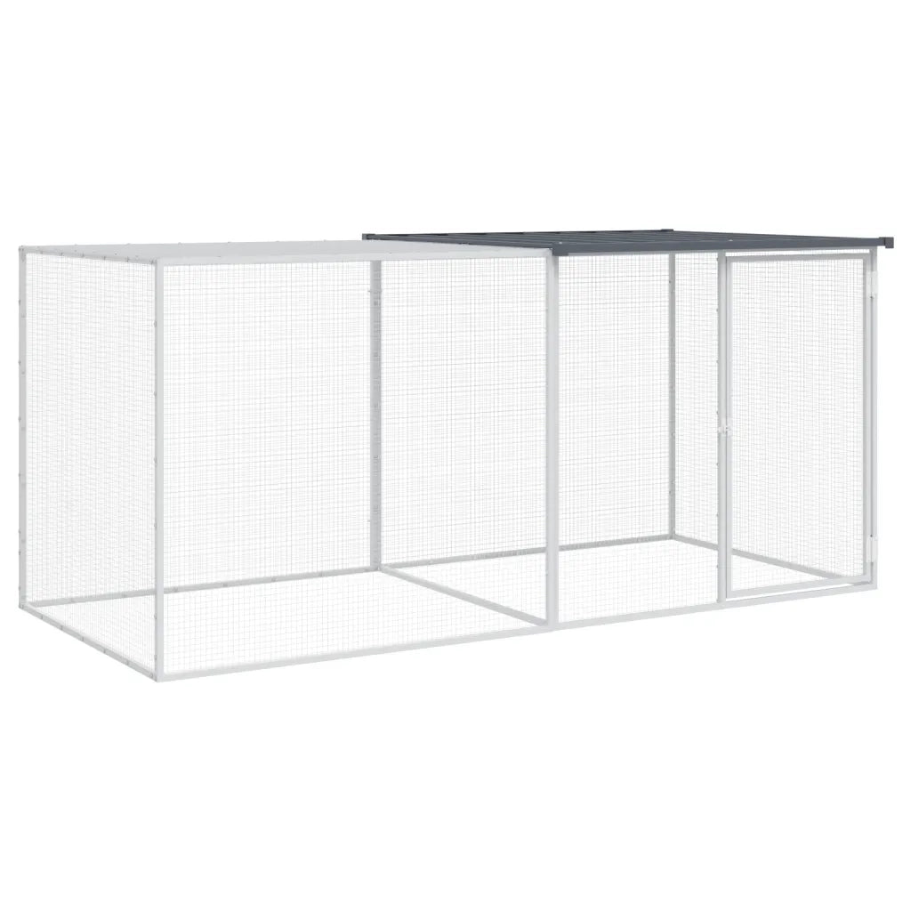 Gabbia per polli con tetto antracite 203x98x90 cm in acciaio zincato 3189039
