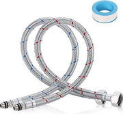 Slang flessibile in acciaio inossidabile 3/8 - 80 cm - nastro PTFE - rubinetti per cucina e bagno