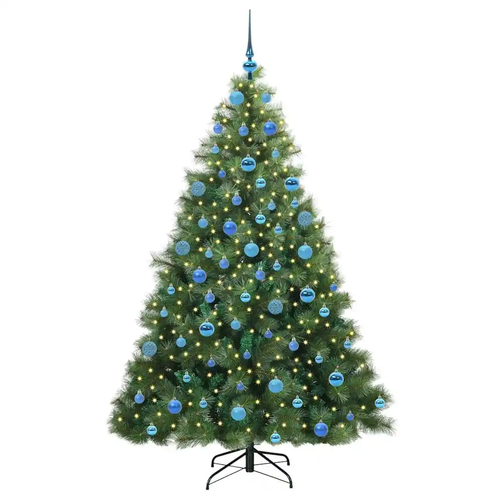Albero di Natale | Decorazioni natalizie artificiale con 300 LED Verde 180 cm PE e PVC