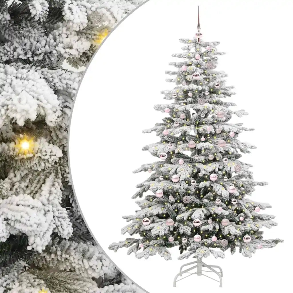 Albero di Natale Artificiale con Rami Pieghevoli Bianco 210 cm 3395651