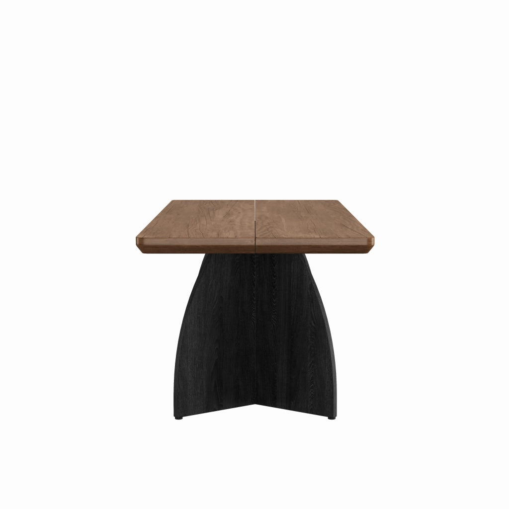 Tavolo da pranzo 160×80 cm in MDF, colore noce, per 4-6 persone, piano da 4 cm, struttura stabile, design moderno