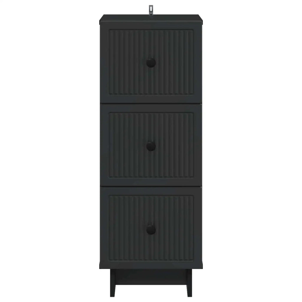 Mobile con Cassetti Nero 33 x 34,5 x 90 cm Legno ingegnerizzato 893926
