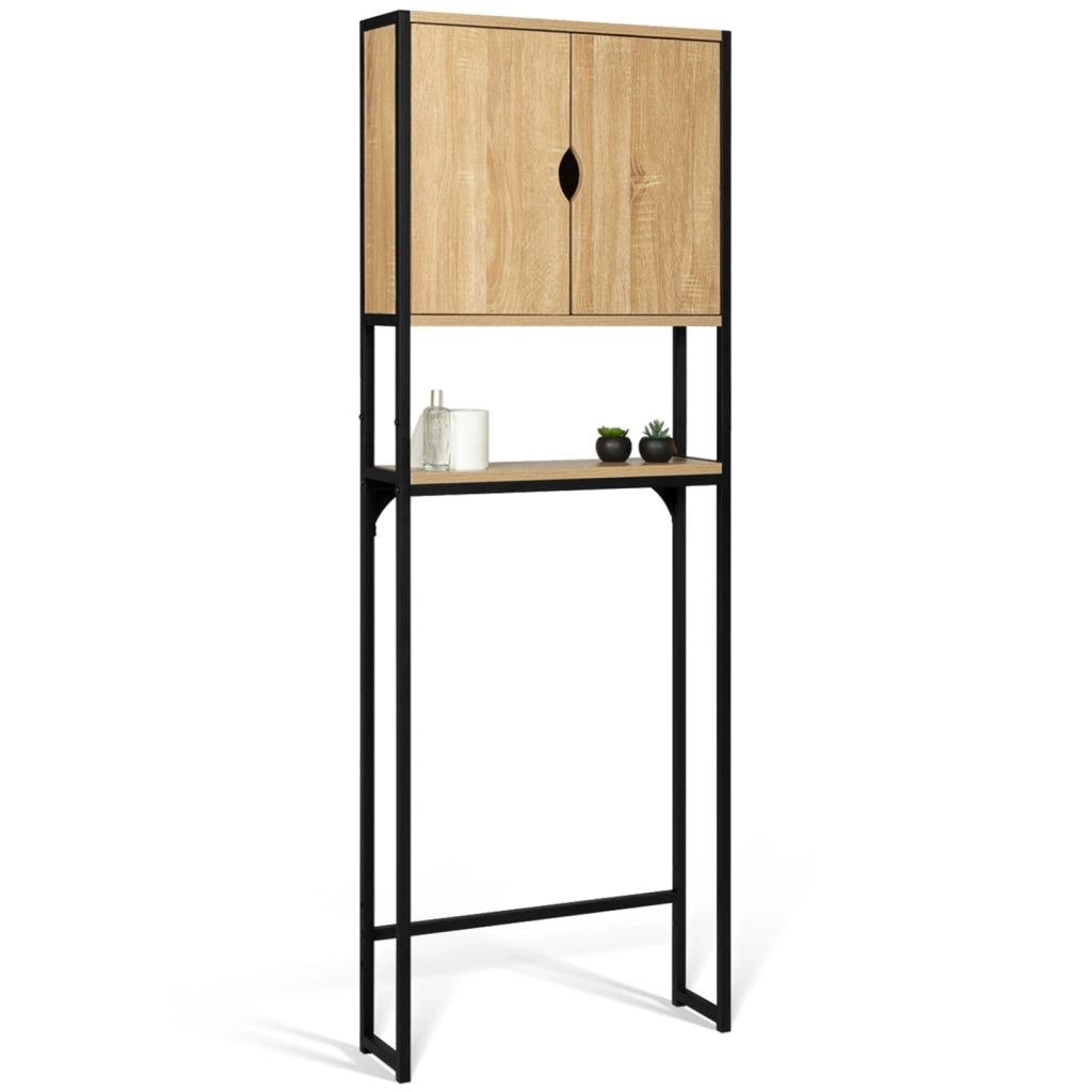 IDMarket - Mobile scaffale sopra WC con armadio DETROIT design industriale