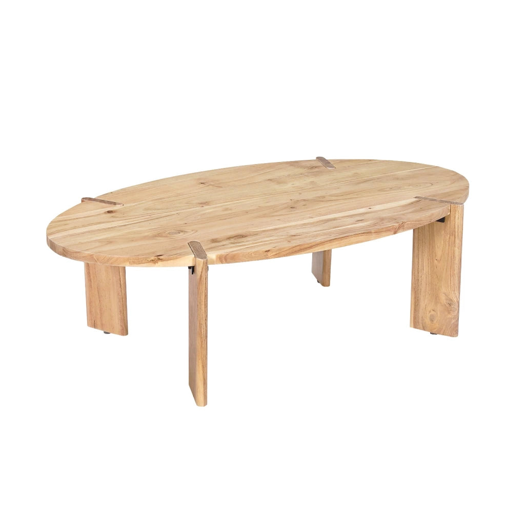 Tavolino ovale in legno di mango massello, 120cm, marrone naturale