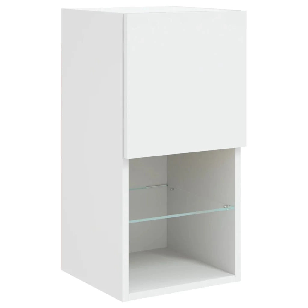 Set di mobili TV multimediali mensola TV credenza mobile TV per sala da pranzo soggiorno camera da letto con illuminazione a LED 6 pezzi legno ingegnerizzato bianco 02_0029427