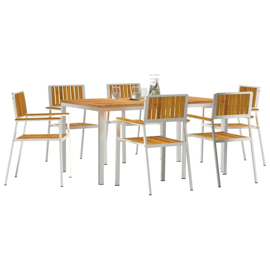 Set da pranzo per esterni 7 pcs Legno di Acacia Massello 3334792