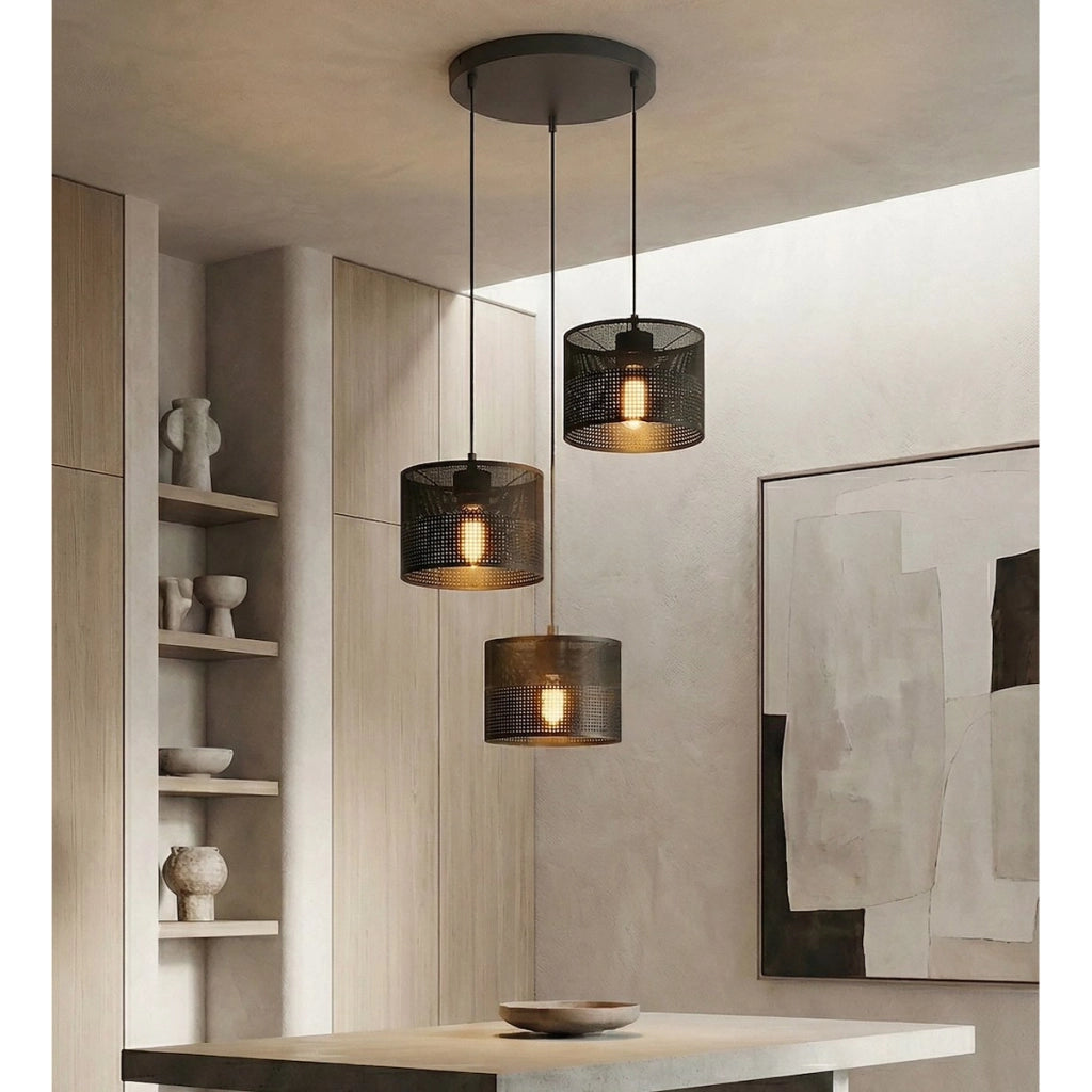 Lampada a sospensione Karbon in acciaio nero opaco