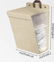 Wasmannino opvolutilegibile 60 litri con coperchio e maniglie - Wasmannino appeso - Design a rete - Wasmannino ademirante organizzatore - 2 pezzi beige
