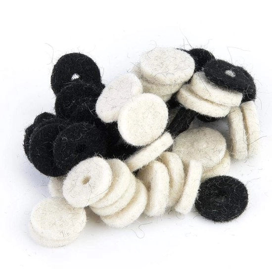 Fermo allacci gittarali - Piastrina di protezione per feltro - Nero e Bianco - Pezzi di ricambio - Adatto per chitarre elettriche