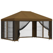 Gazebo | Pergolato da giardino con pareti laterali 4 ¡Á 3 m Tortora