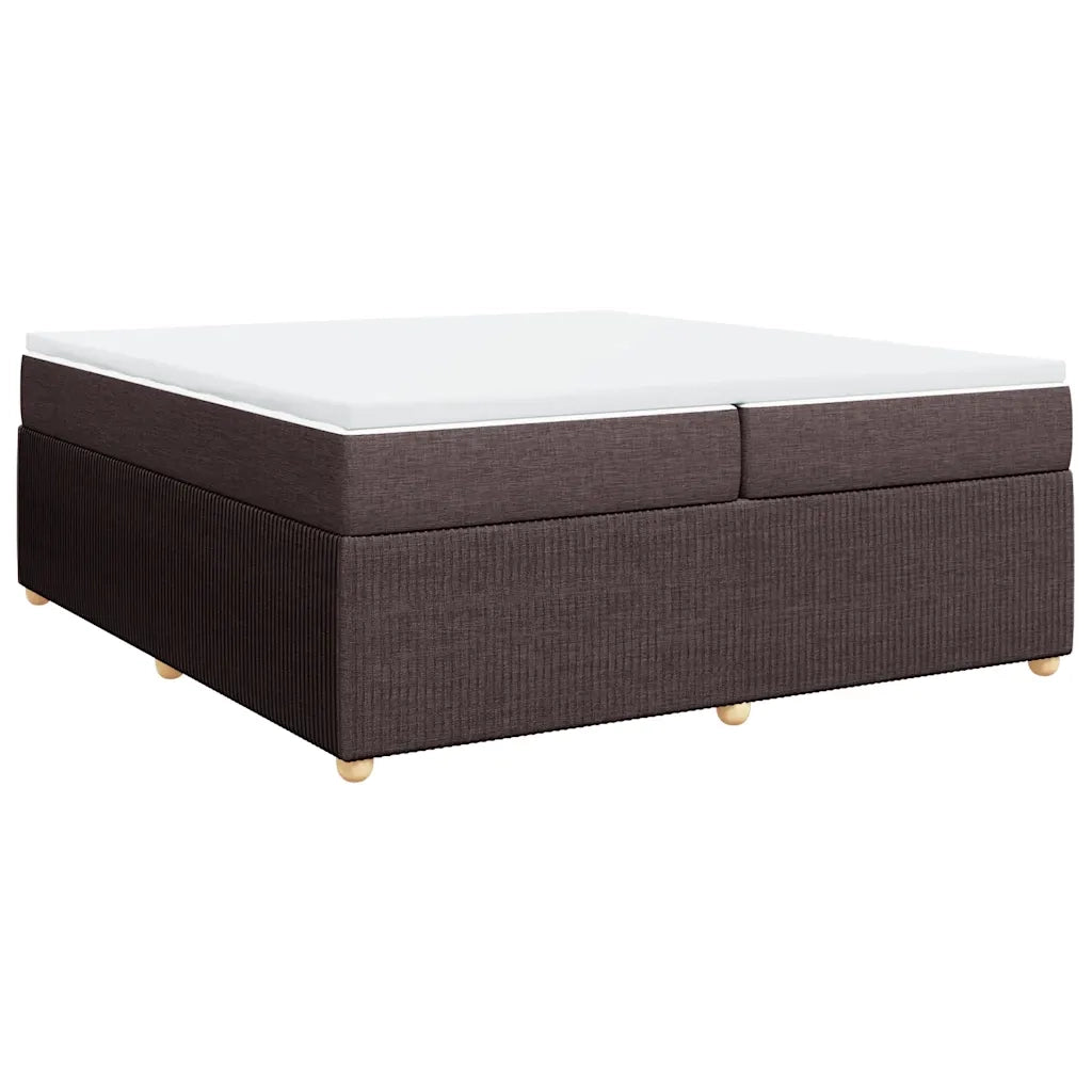 Giroletto a Molle con Materasso Marrone Scuro 200x200cm Tessuto 3285598